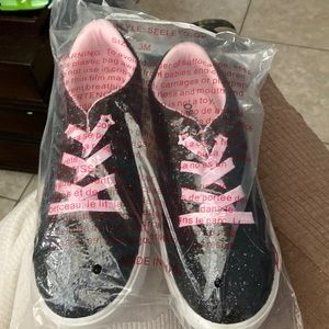 Girls Glitter shoes - pink & black, brand new in package - FREE SHIPPING!